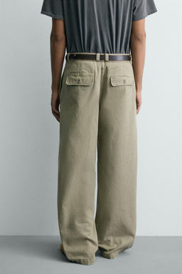 PANTAL?N CHINO WIDE FIT / Verde gris - Zara фото 3
