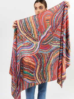 Большой, мягкий, тонкий и очень нежный двусторонний палантин с рисунком - Tantino фото 7