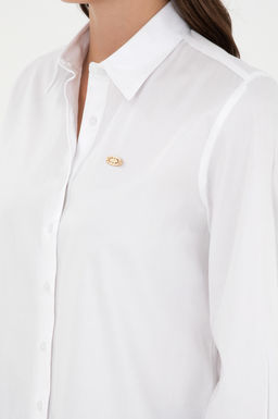 Женская белая рубашка с длинным рукавом Неожиданная скидка в корзине - U.s. polo assn фото 7
