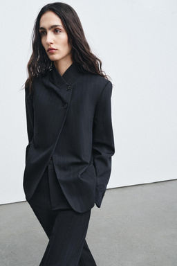 HIGH NECK PINSTRIPE BLAZER ZW COLLECTION - Zara фото 4