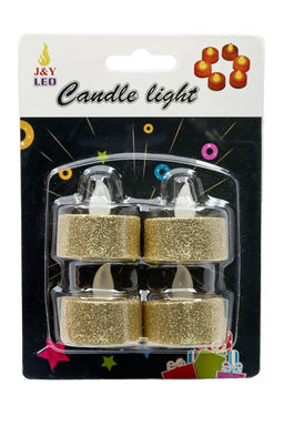 Набор свечей светодиодных на батарейках 3,5*3 см (4 шт) SF-7552, золото - Больше подарков фото 3