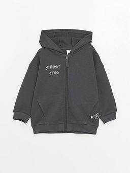Kap??onlu Uzun Kollu Erkek Bebek Fermuarl? Sweatshirt - Waikiki фото 3