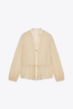 SEMI-SHEER CREASED-EFFECT SHIRT - Zara фото 12