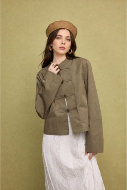 %100 Pamuk Regular Fit Napolyon Ceket - Defacto фото 3