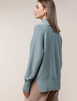 Свитер фактурной вязки с узором косы - Vilatte фото 4