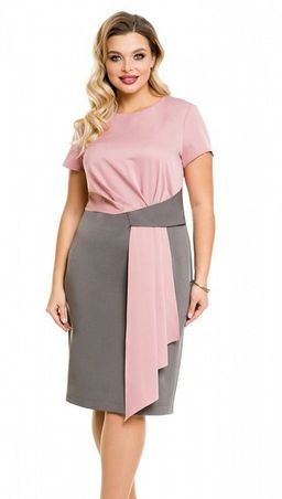 Платье 1096 серо-розовый