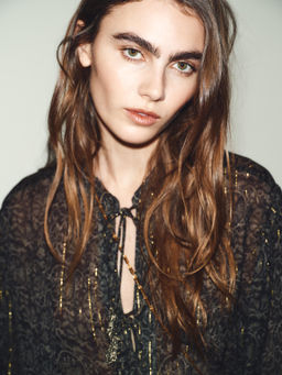 METALLIC THREAD PRINTED BLOUSE - Zara фото 5