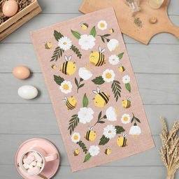 Полотенце кух. Доляна Bee 28х46 см, рогожка, 100% хл, 160г/м2  фото 2