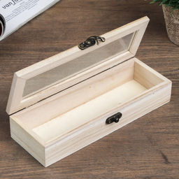 Шкатулка для росписи дерево со стеклом «Пенал», 3.8×19.7×7 см