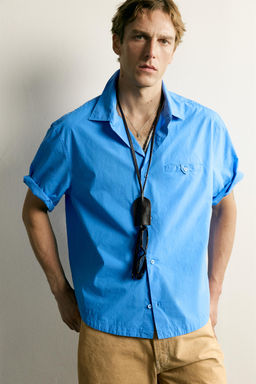 CAMISA RELAXED FIT POPEL?N / Azul?n - Zara фото 5