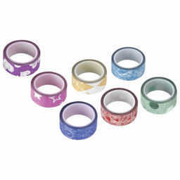 Клейкие ленты полимерные для декора с блестками «Узоры», 15 мм × 3 м (набор 7 шт.)