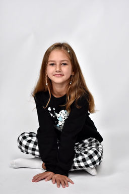 Пижама для девочки 91232ф черный/черная клетка 990 Lets go - Let's go фото 2