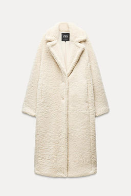 LONG FAUX SHEARLING COAT - Zara фото 13