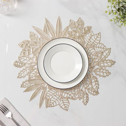 Цена за 12 шт. Салфетка сервировочная Доляна Ashberry, 3838 см, цвет золото  фото 7