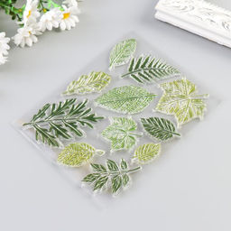 Цена за 10 шт. Штамп для творчества силиконовый «Листья» 14×18 см