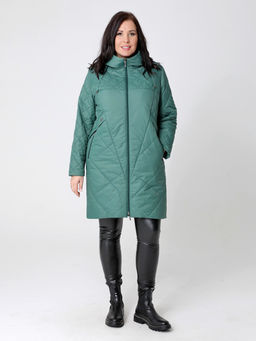 24114 Плащ утепл. т.зеленый - Dizzyway фото 2