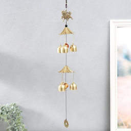 Музыка ветра «Дракон», 6 колокольчиков, под бронзу, 45 см