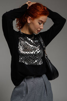 8519/1 Футболка с длинным рукавом женская