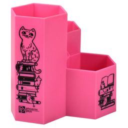 Подставка для канцелярских принадлежностей, арт.59947/ 50 КОТ КНИГОЛЮБ (11х11,5х12 см, полипропилен,