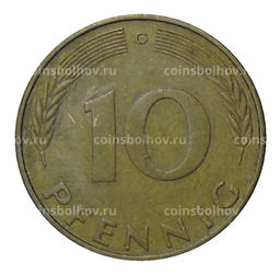 Монета 10 пфеннигов 1972 года G Германия
