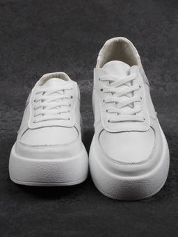 03-C140-9 WHITE Полуботинки спортивные женские (натуральная кожа)