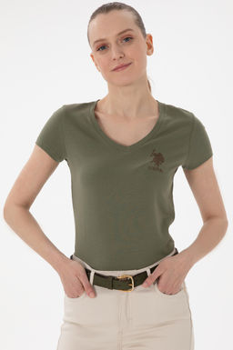 Kad_n Koyu Haki Basic Ti__rt Sepette S_rpriz _ndirim - U.s. polo assn фото 3