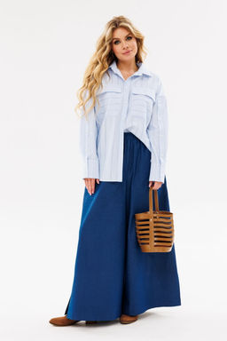 Рубашка AmberA 1098 голубой полоска  фото 6