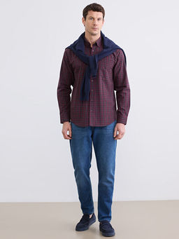 Regular Fit Ekose Gabardin Erkek G?mlek