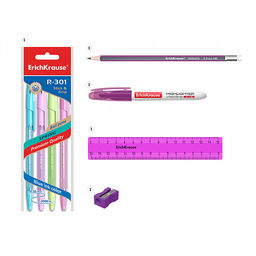 Цена за 1 шт. Набор настольный пластиковый ErichKrause® Victoria, Standard, сиреневый  фото 2