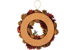 Новогоднее украшение венок 34*34*8 см Красный бархат круг - Elan gallery фото 5