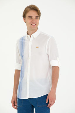 U. S. Polo Assn Мужская белая рубашка с длинным рукавом - U.s. polo assn фото 3