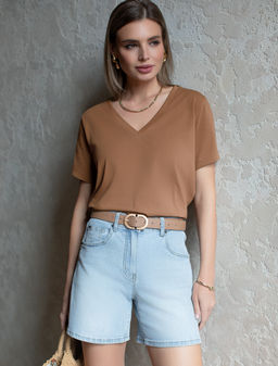 VILATTE / Футболка из премиального хлопка с эластаном