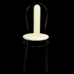 Стул "Венский" к\з стег.Крем н.черный