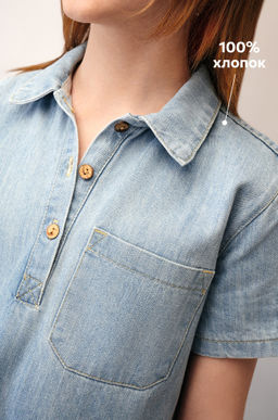 Джинсовое платье с коротким рукавом для девочки Happyfox - Happy fox фото 4