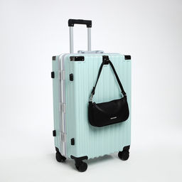 Чемодан средний 24, отдел на молнии, 2 кодовых замка, 4 колеса, крючок, цвет голубой - Simaland фото 10