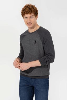 U. S. Polo Assn Мужской свитер антрацитового меланжа - U.s. polo assn фото 3
