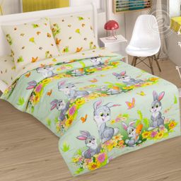 Степашка 1,5 сп./Пододеяльник: 1 шт. - 215*145; Простыня: 1 шт. - 214*150; Наволочка: 2 шт. - 70*70; Поплин детский