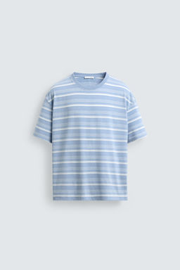 CAMISETA LAVADA RAYAS / Azul claro - Zara фото 7