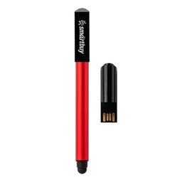 Ручка SmartBuy шар. 3в1 + флеш-накопитель 32GB + стилус (SB032GB2BTSR) синяя, красный корпус, в пакете