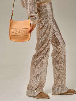 Сумка кожаная на плечо Azaro 30996 персик