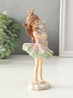 Сувенир полистоун "Девочка-принцесса с маленьким единорогом" 7х7,5х17,5 см