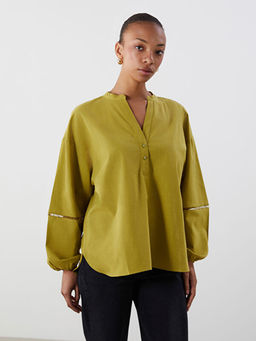 Ka??k Yaka Oversize Kad?n Bluz