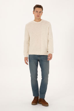 Erkek Comfort Fit Bisiklet Yaka Krem Kazak - U.s. polo assn фото 4