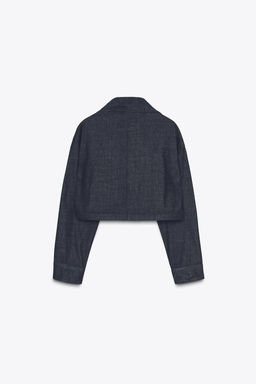 ZW COLLECTION DENIM BOLERO JACKET - Zara фото 6