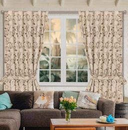 Арт. 12988/PB/170, ПИОН, цвет: бежево-бронзовый, тефлоновая пропитка, ГОТОВЫЕ ШТОРЫ, ширина от 150 см x высота 250 см (на шторной ленте)