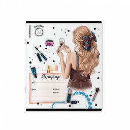 Цена за 10 шт. Тетрадь школьная ученическая ErichKrause Fashion Girl, 24 листа, линейка, выборочный УФ-лак с глиттером (в плёнке по 10 шт.)_MIX-PACK фото 3