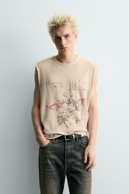 CONTRAST PRINT KNIT T-SHIRT - Zara фото 2
