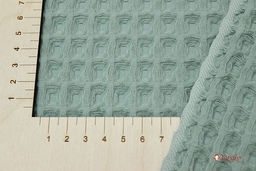 Вафельное премиум-полотно Бохо цв.полынь, ш.1.44м, хлопок-100%, 240гр/м.кв - Купава фото 2