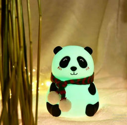 Ночник силиконовый сенсорный с таймером 30мин, Панда с шарфиком