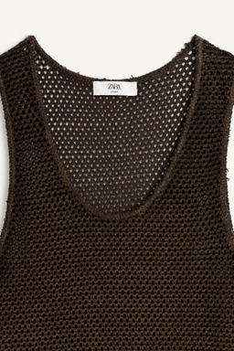 CAMISETA TANK PUNTO CROCHET / Marr?n
